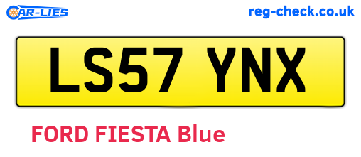 LS57YNX are the vehicle registration plates.