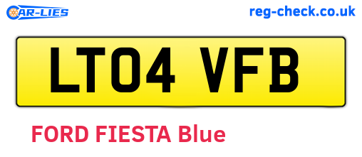 LT04VFB are the vehicle registration plates.