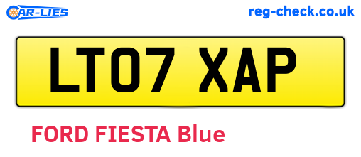 LT07XAP are the vehicle registration plates.