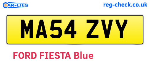 MA54ZVY are the vehicle registration plates.