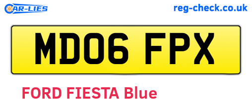 MD06FPX are the vehicle registration plates.