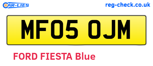 MF05OJM are the vehicle registration plates.