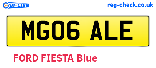 MG06ALE are the vehicle registration plates.