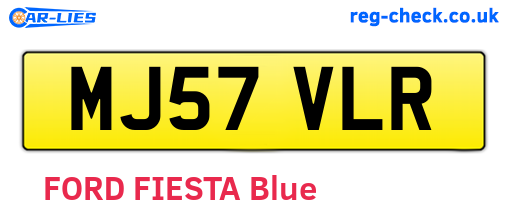 MJ57VLR are the vehicle registration plates.