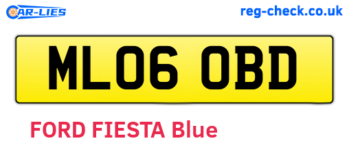 ML06OBD are the vehicle registration plates.
