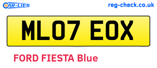 ML07EOX are the vehicle registration plates.