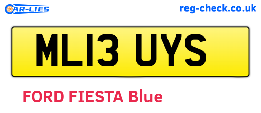ML13UYS are the vehicle registration plates.