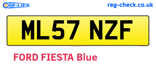 ML57NZF are the vehicle registration plates.