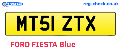 MT51ZTX are the vehicle registration plates.