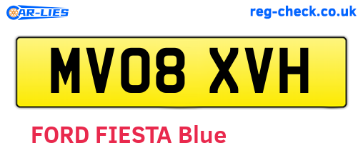 MV08XVH are the vehicle registration plates.