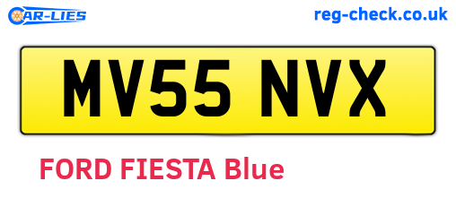 MV55NVX are the vehicle registration plates.