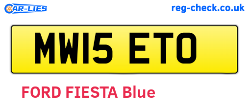 MW15ETO are the vehicle registration plates.