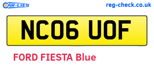 NC06UOF are the vehicle registration plates.