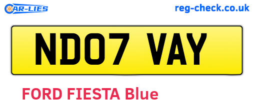 ND07VAY are the vehicle registration plates.