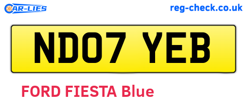 ND07YEB are the vehicle registration plates.