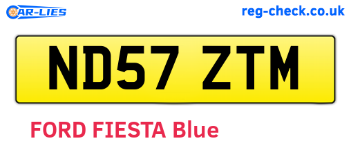 ND57ZTM are the vehicle registration plates.