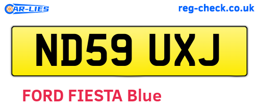 ND59UXJ are the vehicle registration plates.