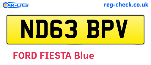 ND63BPV are the vehicle registration plates.
