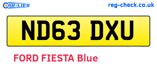 ND63DXU are the vehicle registration plates.