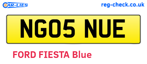 NG05NUE are the vehicle registration plates.