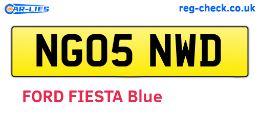 NG05NWD are the vehicle registration plates.
