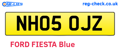 NH05OJZ are the vehicle registration plates.