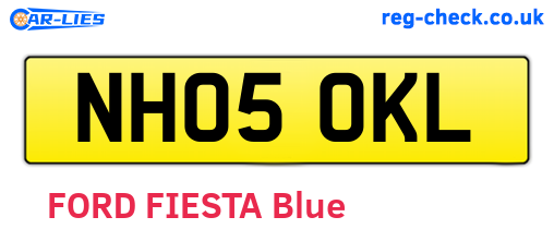 NH05OKL are the vehicle registration plates.