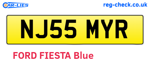 NJ55MYR are the vehicle registration plates.
