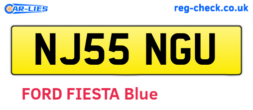 NJ55NGU are the vehicle registration plates.