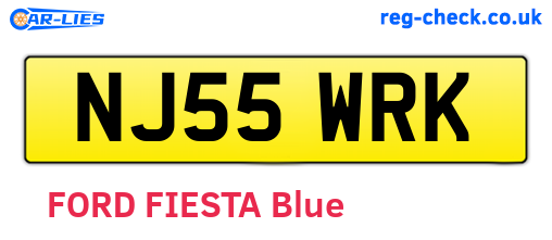 NJ55WRK are the vehicle registration plates.