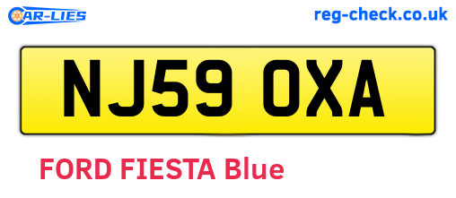 NJ59OXA are the vehicle registration plates.