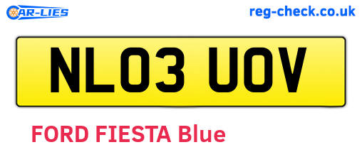 NL03UOV are the vehicle registration plates.