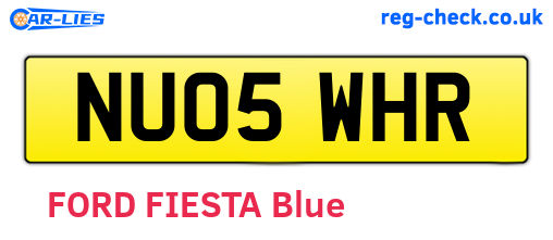 NU05WHR are the vehicle registration plates.
