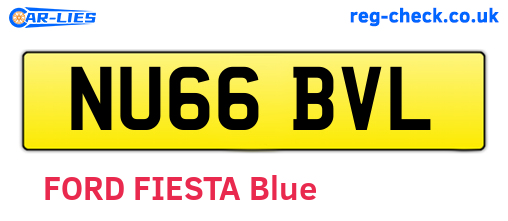 NU66BVL are the vehicle registration plates.