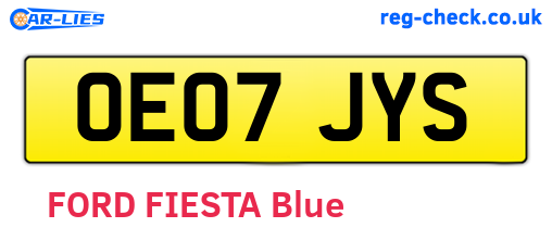 OE07JYS are the vehicle registration plates.