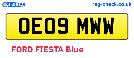 OE09MWW are the vehicle registration plates.