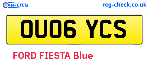 OU06YCS are the vehicle registration plates.