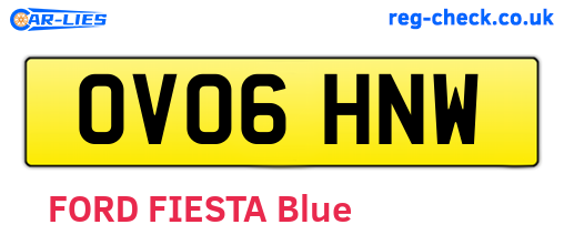 OV06HNW are the vehicle registration plates.