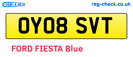 OY08SVT are the vehicle registration plates.