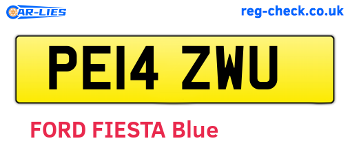 PE14ZWU are the vehicle registration plates.