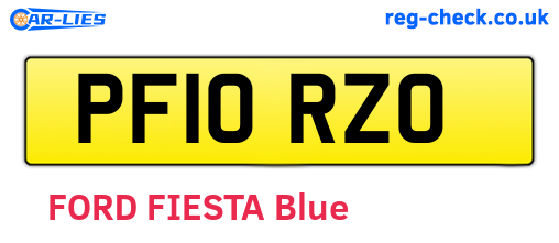 PF10RZO are the vehicle registration plates.
