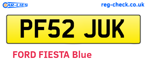 PF52JUK are the vehicle registration plates.