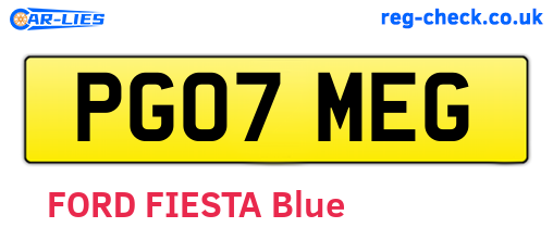 PG07MEG are the vehicle registration plates.