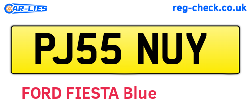 PJ55NUY are the vehicle registration plates.