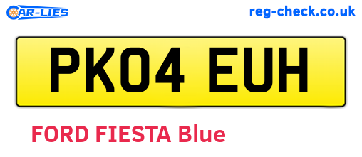 PK04EUH are the vehicle registration plates.