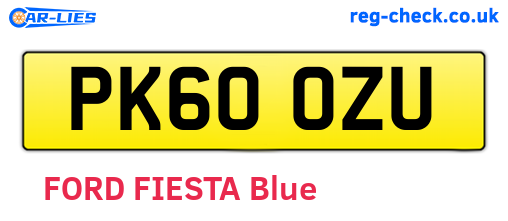 PK60OZU are the vehicle registration plates.