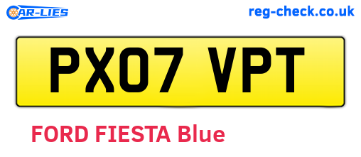 PX07VPT are the vehicle registration plates.