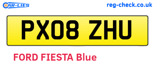 PX08ZHU are the vehicle registration plates.