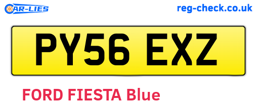 PY56EXZ are the vehicle registration plates.
