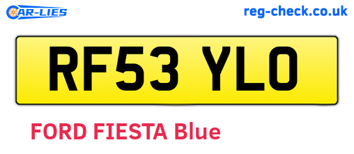 RF53YLO are the vehicle registration plates.